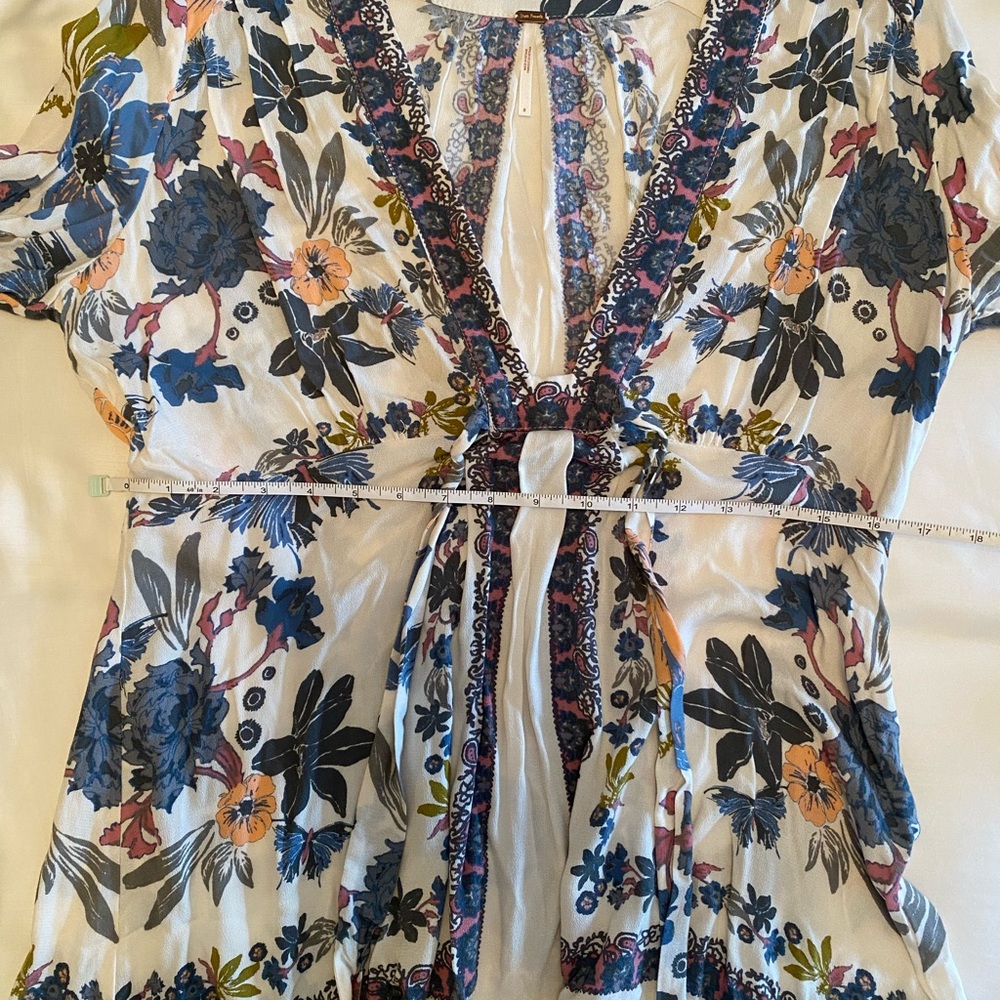 Free People Violet Hill Babydoll Boho Blouse Top - Sz 8 - Picture 11 of 12